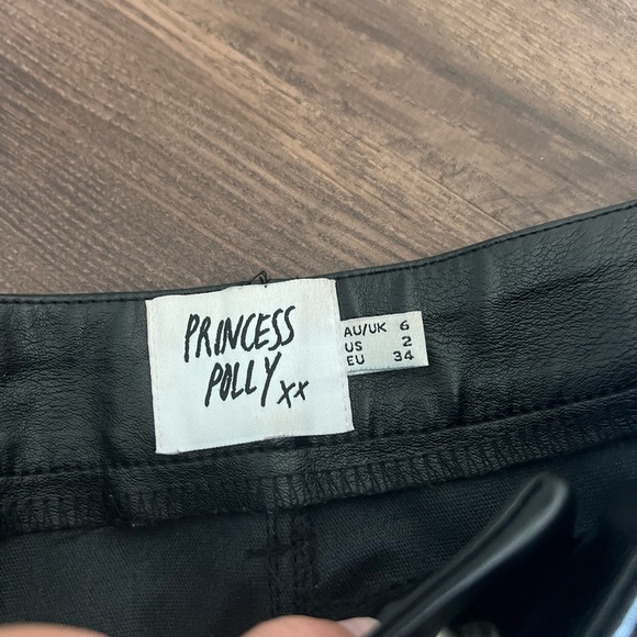 Princess Polly high rise straight leg faux leather pants - Picture 3 of 5